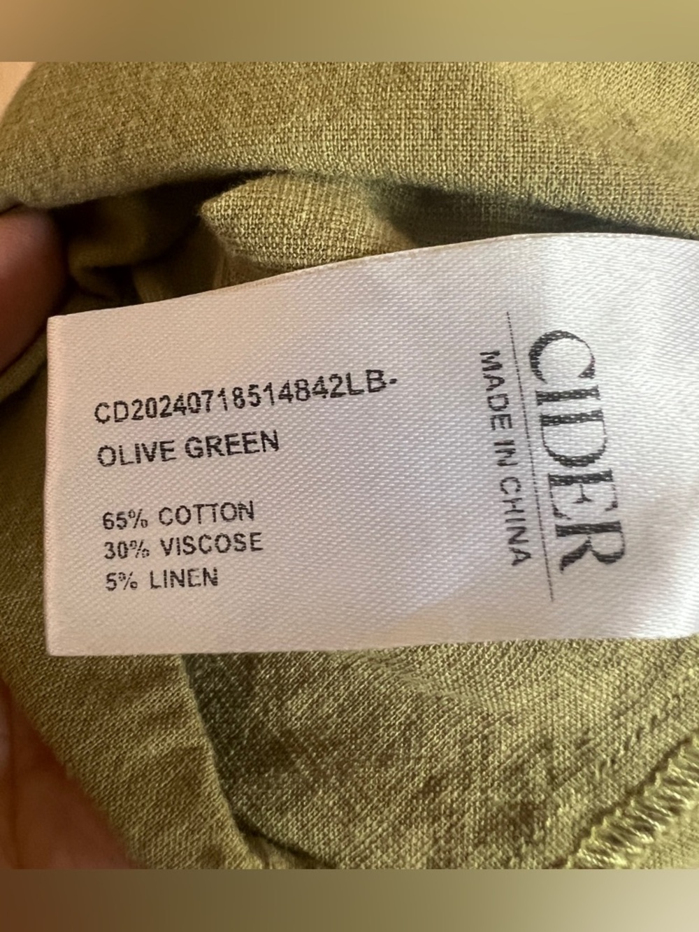 CIDER Olive Green Embroidered Button Down 4XL - Picture 6 of 6